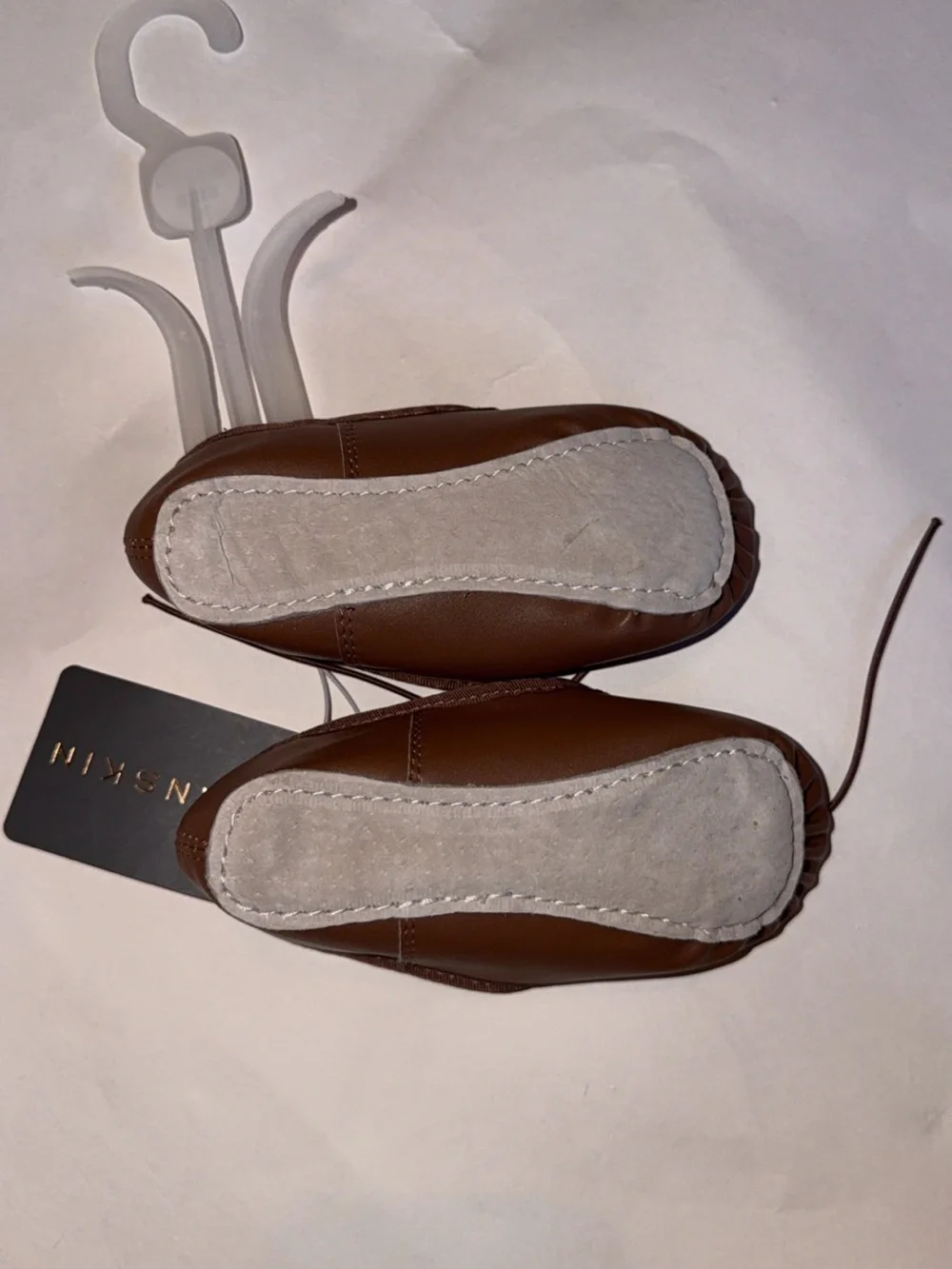 Danskin Now Brown Girls' Ballet Flats with Bow Accent